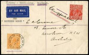 18 Sept.1931 (AAMC.215a) Sydney - Melbourne cover, flown and signed by Charles Kingsford Smith in the "Southern Cross Minor". This was the first leg of his Australia - England solo record attempt. [10 flown this leg]. Cat.$2500.&nbsp;