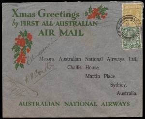 Jan.1932 (AAMC.245,245a) England - Australia Christmas Mail cover, flown and signed by Kingsford Smith, Boulton and Ulm. Also, covers carried on the flight as far as Alor Star (Kedah) and Singapore. (3 covers). AAMC: $475+.