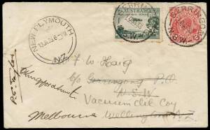 11 Jan.1933 (AAMC.296) Sydney (Gerringong Beach) - New Zealand (New Plymouth) cover carried on the second trans-Tasman flight; signed by Kingsford Smith & P.G.Taylor and with typed endorsement on reverse. [10 flown].