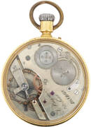 WATCH: A. Huguenin & Sons, London, open face and back 'ghost' pocket watch. Has had some minor modifications, in working order. - 2