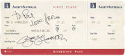 THE BEATLES - GEORGE HARRISON (1943-2001), lovely signature on Ansett Australia boarding pass.