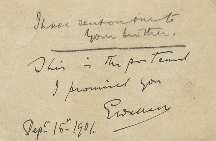 EDGAR WALLACE (1875-1932, English crime writer, journalist, novelist, screenwriter & playwright, who wrote 175 novels & 24 plays): 1902 Transvaal 1d postal card, Johannesburg - Cape Colony written and signed by Edgar Wallace. Fine condition.