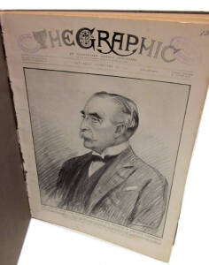 "The Graphic" illustrated London weekly, monthly bound volumes - March 1906, July 1907, February 1911, April 1911, October 1911, January 1912, Oct-Nov.1912. Poor/Fair condition.