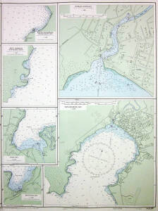 Hydrographic charts, c1970s-90s, published by the Hydrographic Department of the Royal New Zealand Navy (17), each 110x70cm; also two from UK.