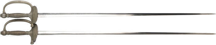 FRENCH EDGED WEAPONS: pair of original early 1880s French dress swords, both 97cm in excellent condition (2)