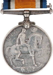 WW1 MEDAL: silver First World War campaign medal of the British Empire, for service in World War 1. Awarded to 487 CPL.D.ROSE 21 BN. A.I.F., served in Gallipoli. The obverse shows a King George V bareheaded effigy, facing left, with the legend: GEORGIVS V