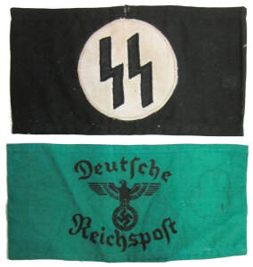 WW2 GERMAN CLOTH INSIGNIA: Assortment of Third Reich armbands and patches, Excellent condition.(22 items)