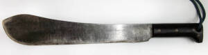 WW2 EDGED WEAPON: Collins & Co. Legitimus Second World War military 53cm machete with markings, "made in U.S No.125 1940". Includes brown leather sheath, good condition