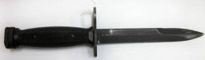 VIETNAM WAR EDGED WEAPON: collection of 4 c1960 U.S. military M7 Imperial manufactured & Colt's brand bayonets, each with variations to blade, sheath and frog. The M7 was introduced in 1964, It entered service along with the M16 during the Vietnam War, ex