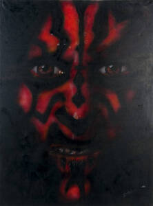 STAR WARS: Artwork - Original Darth Maul painting on canvas by artist Paul Sullivan (75 x 100cm)