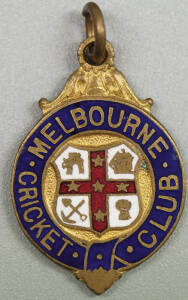 MELBOURNE CRICKET CLUB, undated membership badge with Melbourne Coat-of-Arms at centre, made by Bowman Limited, London, No.1193. The first badge for 1901-02.