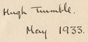 HUGH TRUMBLE: Group of books from Trumble's library, noted lovely signature inside "And Now All This" by Sellar & Yeatman [London, 1932]; "Recollections and Reminiscences" by Lord Hawke [London, 1924] endorsed to Hugh Trumble from Ernest de Little. [Trumb