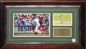 SIGNED DISPLAYS, noted Brad Haddin, Arthur Morris & Simon Katich. All framed, various sizes.