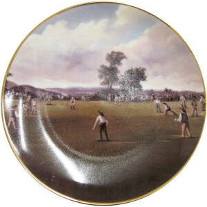 CRICKET PLATES: "Cricket Match in Melbourne 1841" (x 8); "The Hope of His Side" (x 32). New condition.