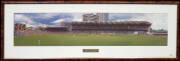 PANORAMIC PHOTOGRAPH: "The Keeper", showing Ian Healy on his way to 161 not out in the 1996-97 1st Test Aust v WI at Brisbane, framed & glazed, overall 114x41cm.