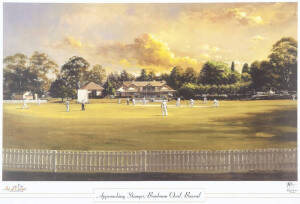 BRADMAN OVAL: Prints (10) "Approaching Stumps, Bradman Oval, Bowral" by Dave Thomas (2004), size 45x32cm.