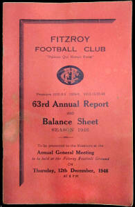 FITZROY: Fitzroy Football Club Annual Reports (34 issues, from 1946 to 1996).