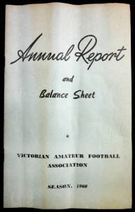 METROPOLITAN FOOTBALL: c1954-99 range in 3 binders, noted programmes (80); annual reports (19); ephemera (7) & book "Kingsbury Football Club - A Short Illustrated History 1962-1984". Fair/Good condition.