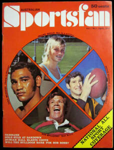 MAGAZINES, noted "Australian Sportsfan" 9 issues 1972; "Sports World Australia" 8 issues 1984-85; "Inside Football" 27 issues 2001; MCC newsletters, annual reports & ephemera (134 items, 1955-2006); plus 4 scrapbooks of press clippings - Season 1970, St.K