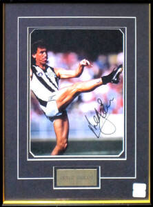 COLLINGWOOD: Signed photographs - Max Richardson, Wayne Richardson, Peter Daicos, Chris Tarrant, Andrew Ktakouer & The Rocca Brothers, all framed & glazed, various sizes.