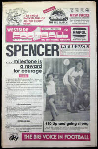 WA: "Westside Football - WA's Only Football Newspaper", issues for 1984 (26 issues), 1988 (26 issues) & 1989 (26 issues) in two binders.