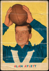 1963 Scanlens "Footballers" No.3 Alan Aylett (North Melbourne). Fair (horizontal creases).