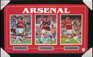 FRAMED DISPLAYS, noted signed displays of Brett Emerton, Zlatan Ibrahimovic & Samir Nasri; plus unsigned displays of England, England 2010 & Arsenal. All framed, various sizes.