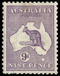 9d Violet, well centred single with variety "Shading breaks in Gulf od Carpentaria and below NINE". BW:25g - $450.