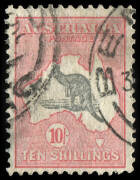 10/- Grey & Aniline Pink, used. BW: $500.