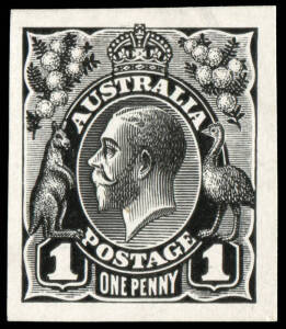 Perkins, Bacon & Co., 1d black Imperforate Plate Proof on thin white glazed card. BW:70PP(2)A.