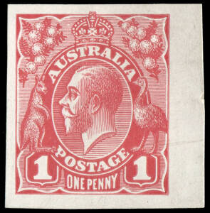Perkins, Bacon & Co., 1d carmine-rose Imperforate Plate Proof on thin white glazed card, with right margin. BW:70PP(2)C.