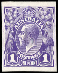 Perkins, Bacon & Co., 1d bright violet Imperforate Plate Proof on thin white glazed card. BW:70PP(2)D.