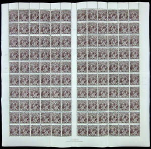 1&frac12;d Black-Brown (SG.58), Electro 2, complete sheet incorporating the Harrison 2-line Imprint and the BW listed varieties at L22, L27, R7, R34 & the retouched "thin AUSTRALIA" at R36. The stamps are totally fress of creases and tone. Remarkable condition a