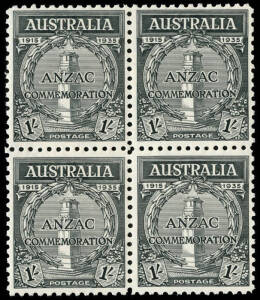 1935 2d & 1/- ANZAC, blks.4. Superb.
