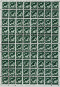 1959 (SG.320) 1/- Platypus, complete sheet. Very scarce in a this format.