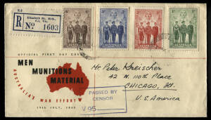 1940-66 group to a single addressee in the USA incl. registered, Scouts, RGSA, Philatelic Exhibitions etc. with single, multiple & mixed frankings. Manufacturers incl. Bodin, Hunter Stamp Co., Smyth, Wide World, Royal etc. Noted 1940 AIF set on a censored