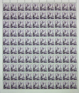 1966 (SG.402) $2 Bass, complete sheet. Very fine & scarce in this format.