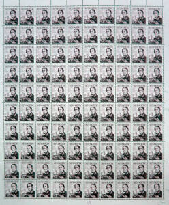 1966 (SG.403) $4 King, complete sheet with varieties noted at R4/9, R5/9, R10/9 & R10/10. Very fine and quite scarce in this format.
