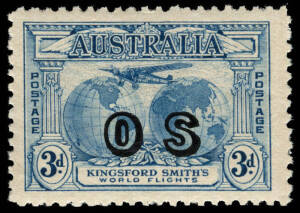 1931 (SG.O123-4 & 139a) 2d & 3d Kingsford Smith & 6d sepia Airmail; fine & fresh.