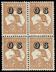 6d Kangaroo (CofA wmk) blk.; very well centred.
