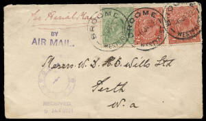 6 Jan.1924 Broome - Perth cover, flown by Western Australian Airways.