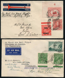 1933-34 (AAMC.321,322,338,339,353,354,357,363a,382,383,387a,428,461 & 464) 22 Aug.1933 Launceston - Whitemark, signed by A.J. Turner & 23 Aug. Launceston - Melb., 13-14 Oct.1933 Melb. - Currie & Currie Launceston both signed by A.M. Chapman, 5 Feb.1934 Sy