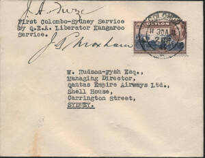 1931-72 QANTAS collection on annotated album pages, with a good range of covers starting with the 1st England - Australia Experimental flight and incl. 170+ QANTAS commemorative covers many signed by the pilot/pilots, supported by photographs, stamps, eti