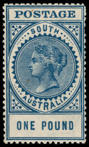 FEDERATION: &frac12;d G.P.O. - &pound;1 blue, a complete set of the postage stamps on sale in South Australia in 1901. STC.&pound;650+.