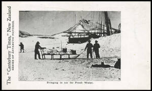 The "Canterbury Times" New Zealand: The "Discovery" Expedition - 1904 (Wharton DE-14) "Bringing in Ice for Fresh Water", fine Unused.