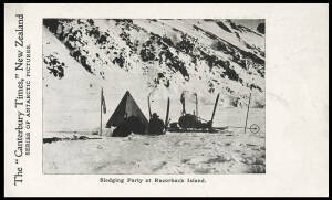 The "Canterbury Times" New Zealand: The "Discovery" Expedition - 1904 (Wharton DE-21) "Sledging Party at Razorback Island.", fine Unused.