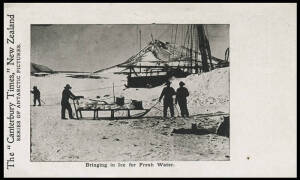 The "Canterbury Times" New Zealand: The "Discovery" Expedition - 1904 (Wharton DE-14) "Bringing in Ice for Fresh Water", thick card, fine Unused.