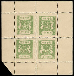 1940 (SG.78) 2 anna yellow green with type I inscription in sheetlet, MUH. Cat.&pound;240+.