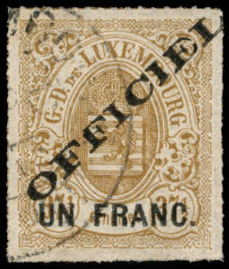 1875 (Mi.1.I-9.I) 1c to 1fr set overprinted "OFFICIEL". The 1c, 30c & 40c MNG. Mixed condition, offered as is, high catalogue value.