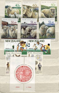 1970-1992 collection; 1984-91 Year collections, all except the 1984 with the stamps in place plus an additional set of stamps; unaddressed FDC's, 1983-92. Mint FV: $NZ1000+. All contained in a large carton.